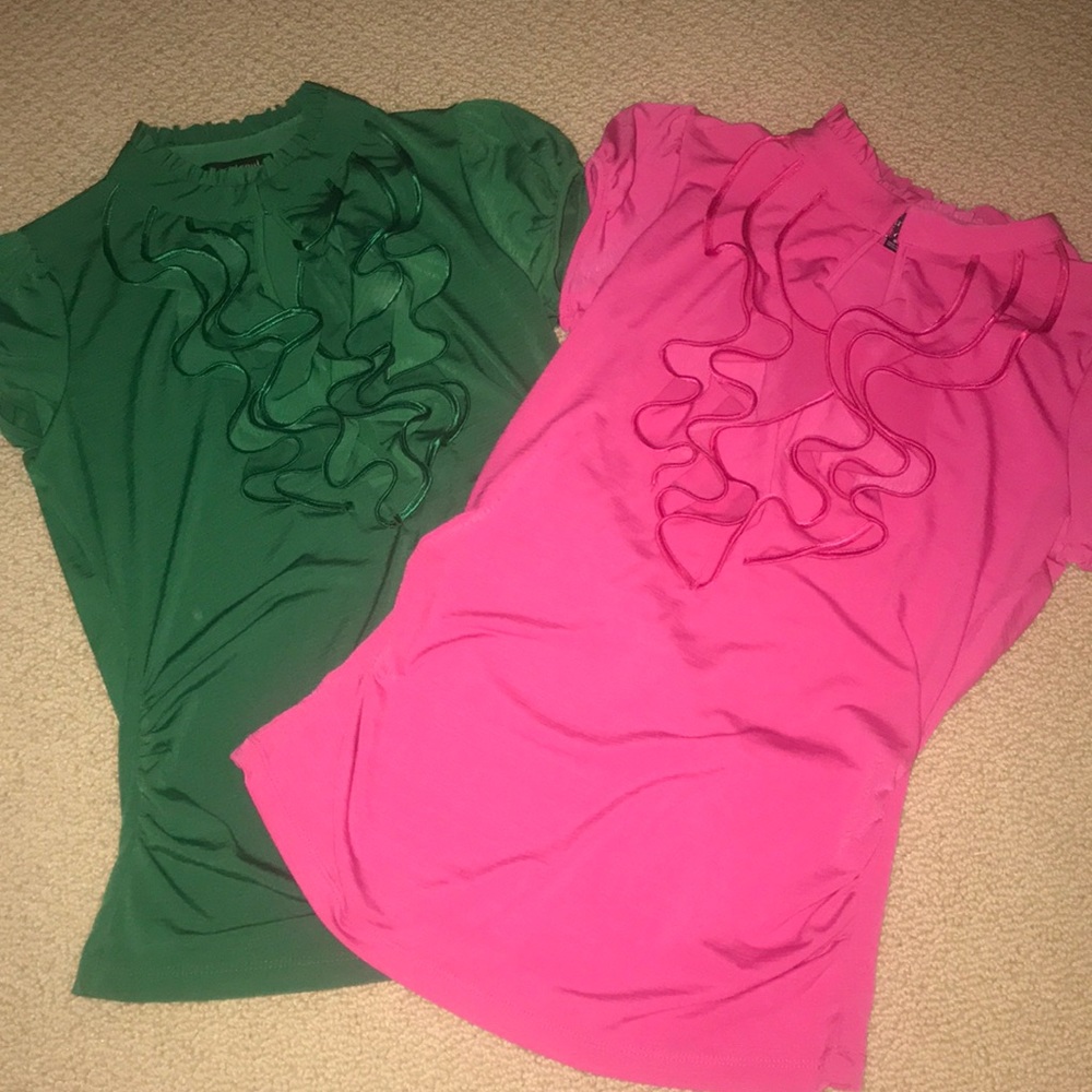 HeartSoul Ruffled Keyhole Shirts (Both) - NWOT